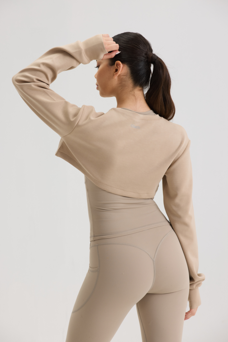 Asymmetric Cropped Cover in Lite Soft Sand