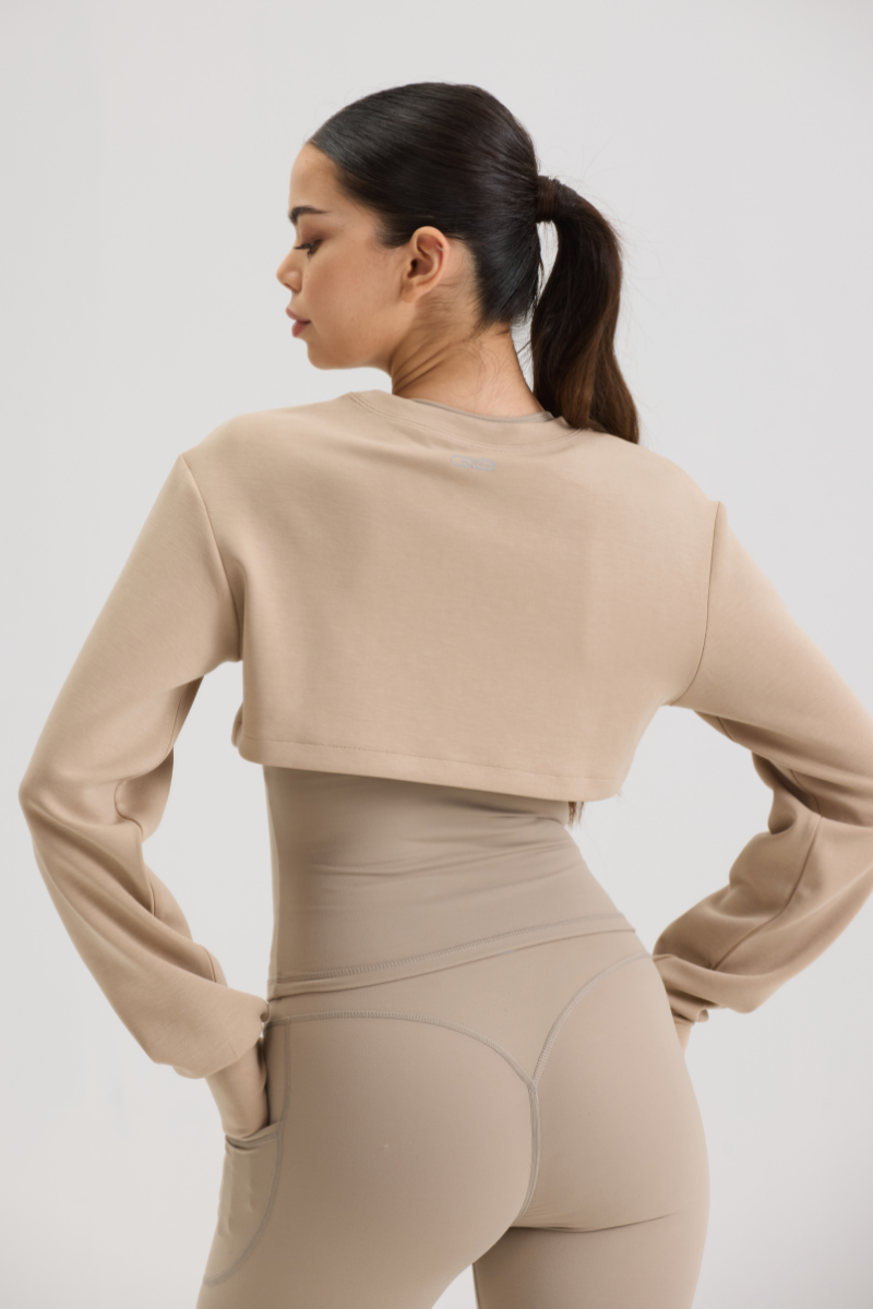 Asymmetric Cropped Cover in Lite Soft Sand