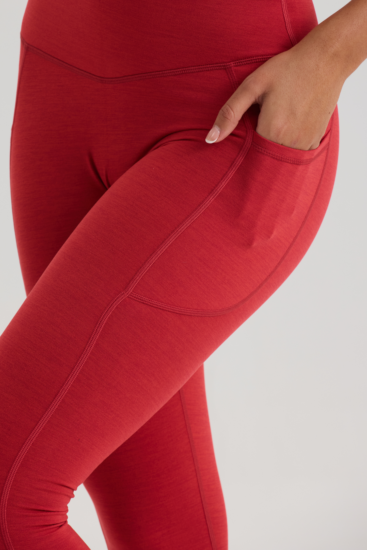 Bliss Cross Contour Legging in Ruby Red