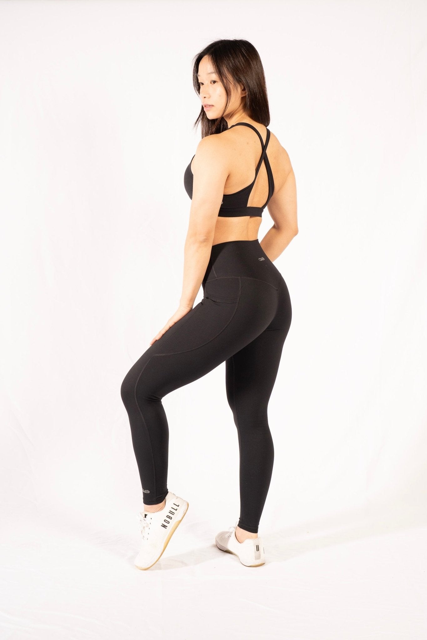 Butter High Neck Cross Sport Bra in Black - Inner Glö Apparel