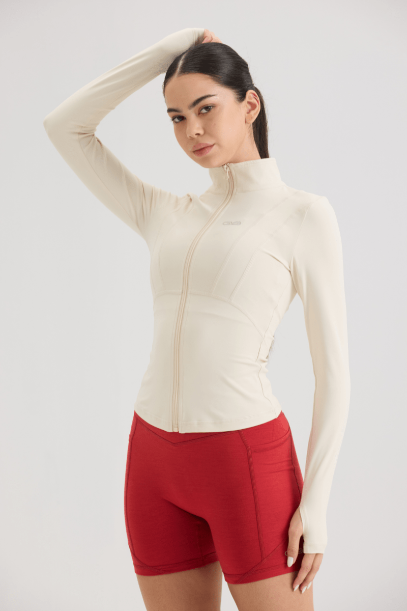 Contour Full - Zip Jacket in Creamy White - Inner Glö Apparel