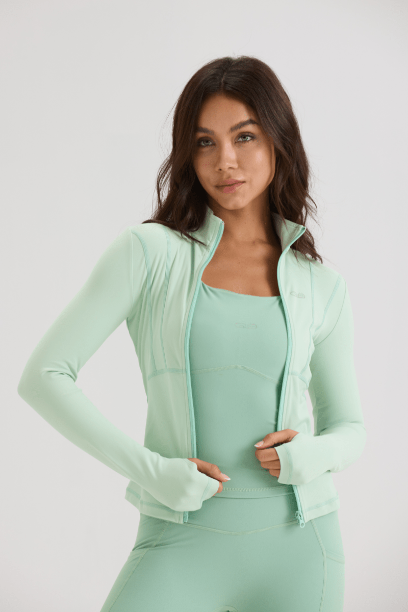 Contour Full - Zip Jacket in Iced Matcha - Inner Glö Apparel