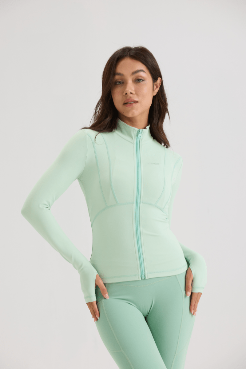 Contour Full - Zip Jacket in Iced Matcha - Inner Glö Apparel