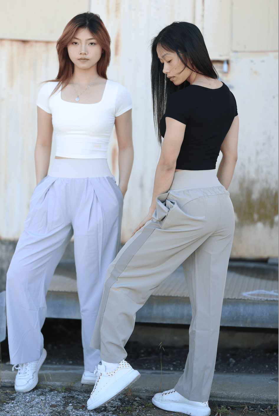 High Rise Relaxed Pants in Cream - Inner Glö Apparel