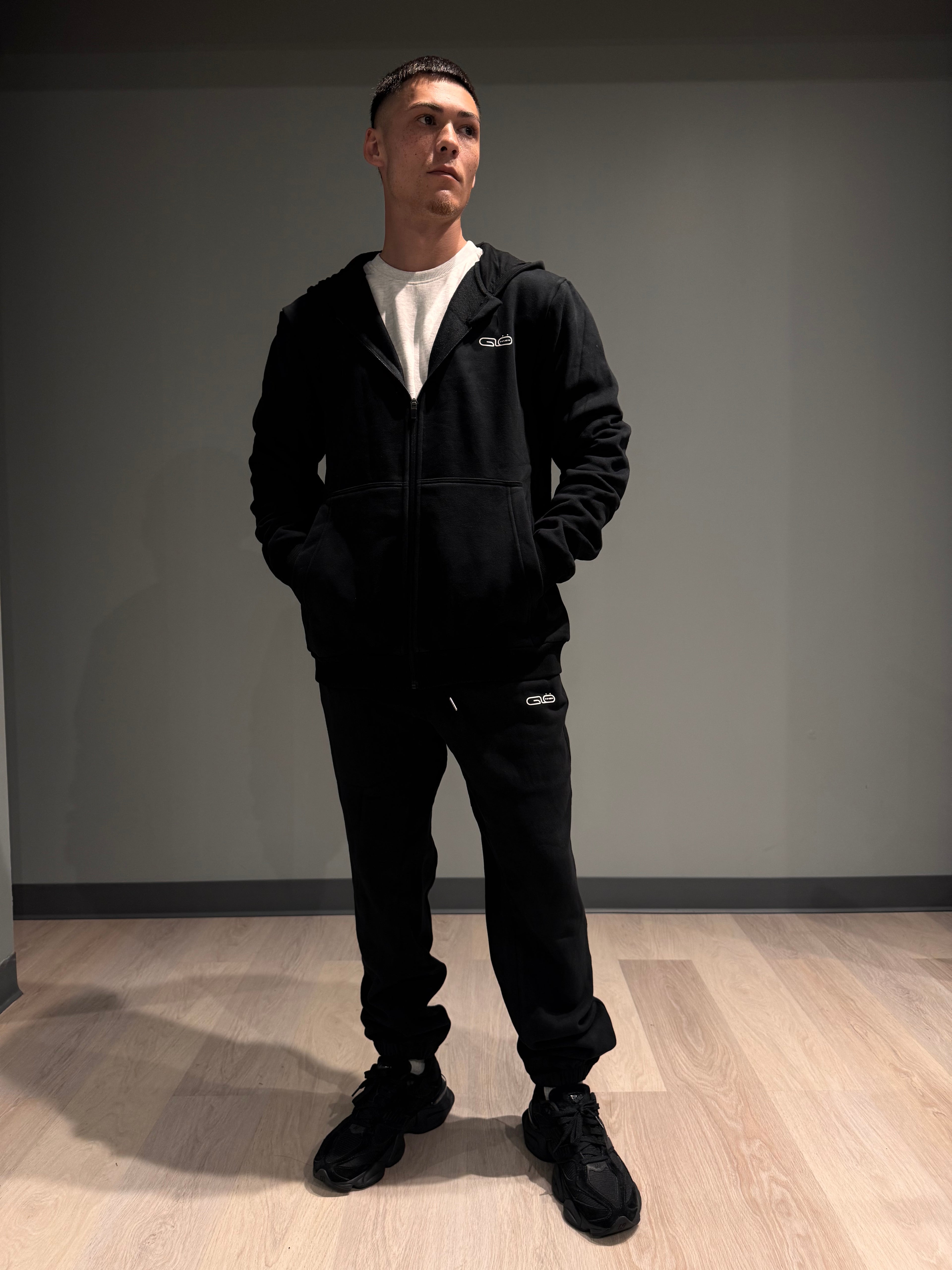 Unisex Full Zip Hoodie in Black