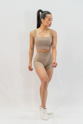 Ribbed Cross Back Shorts in Chai