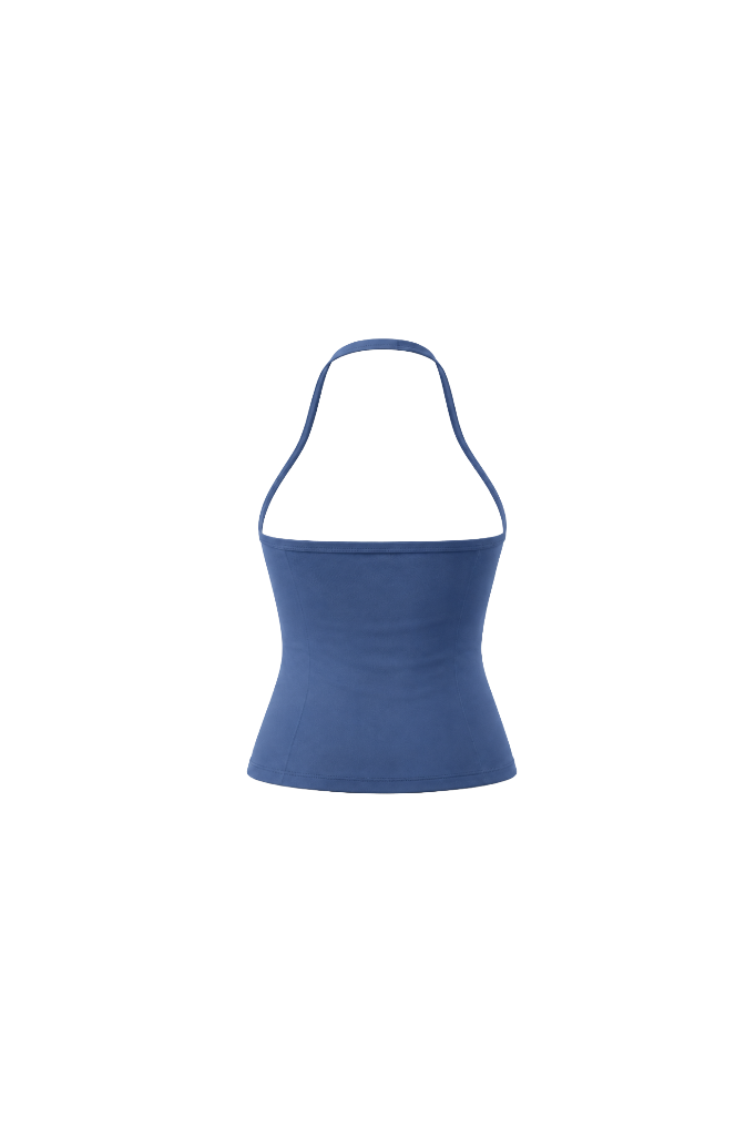 Glo Halter Tank in Dusty Blue