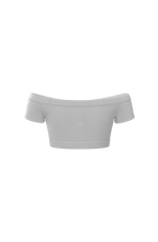 Short Sleeve Off Shoulder Crop in White