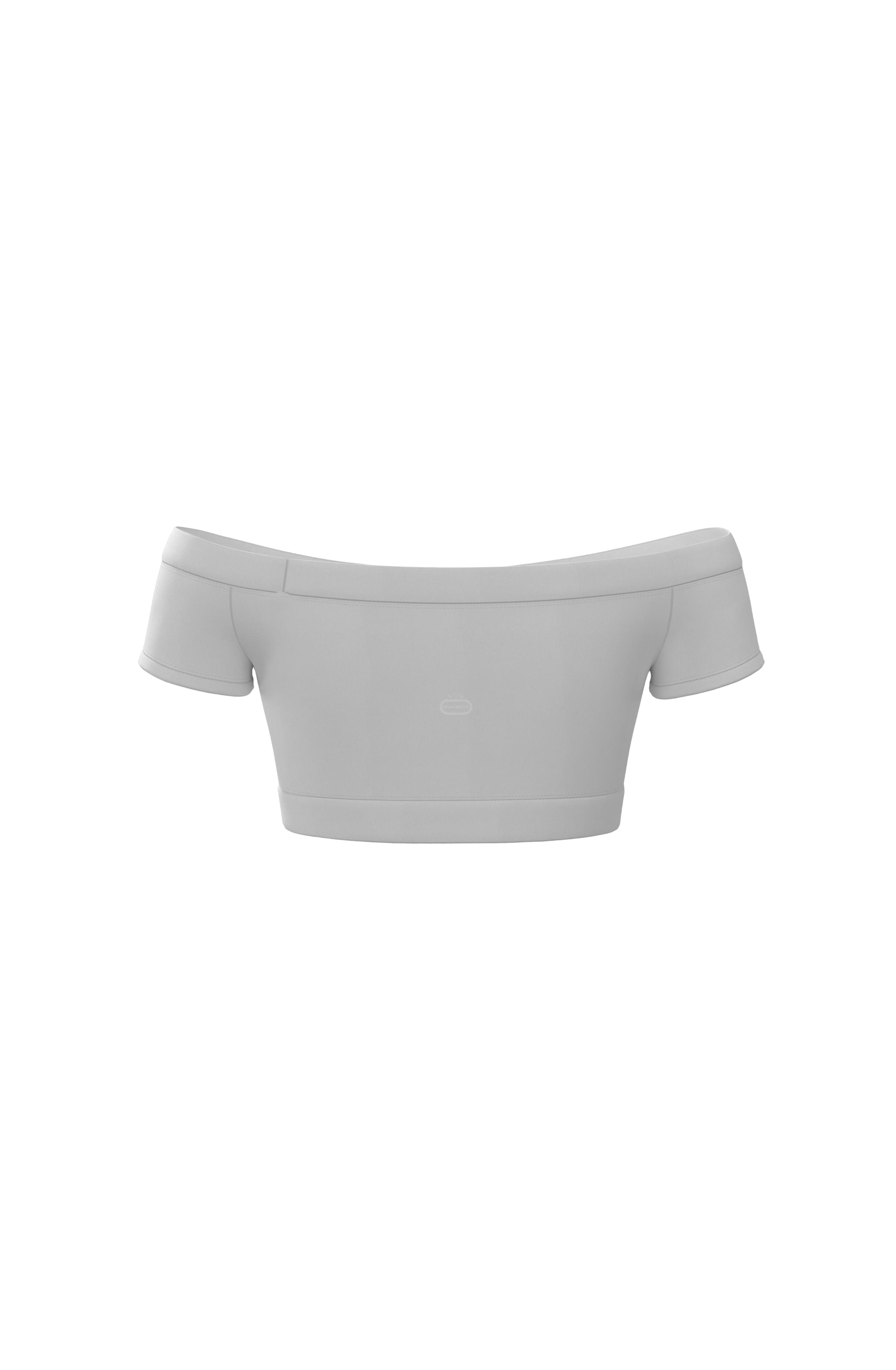 Short Sleeve Off Shoulder Crop in White
