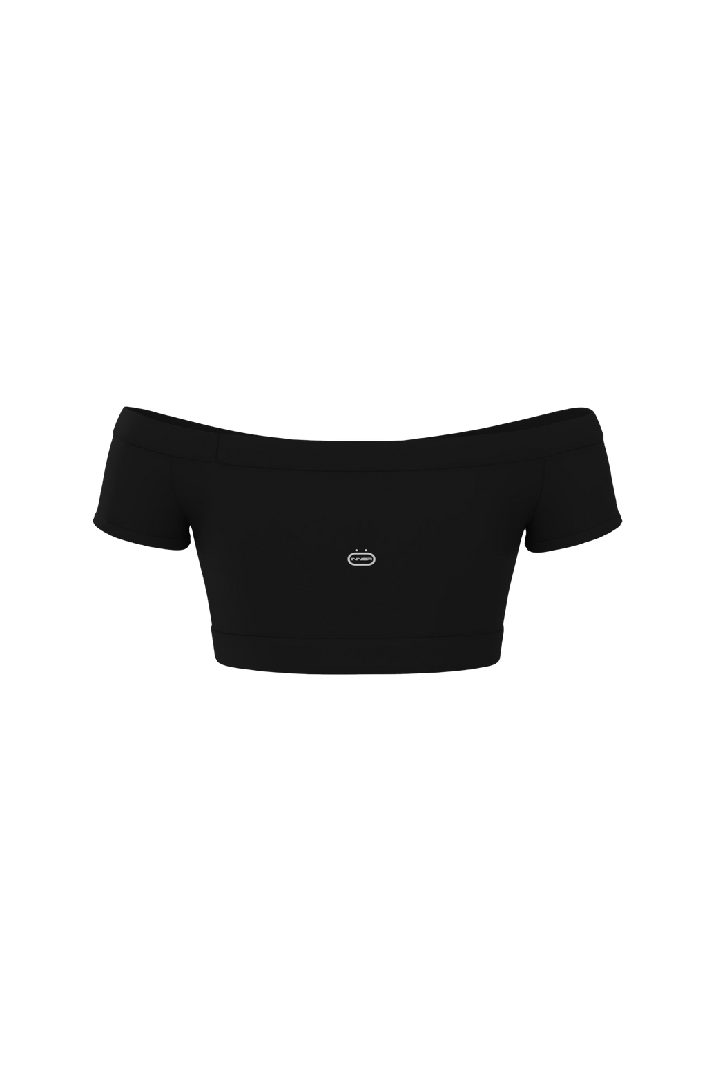 Short Sleeve Off Shoulder Crop in Black