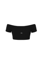 Short Sleeve Off Shoulder Crop in Black
