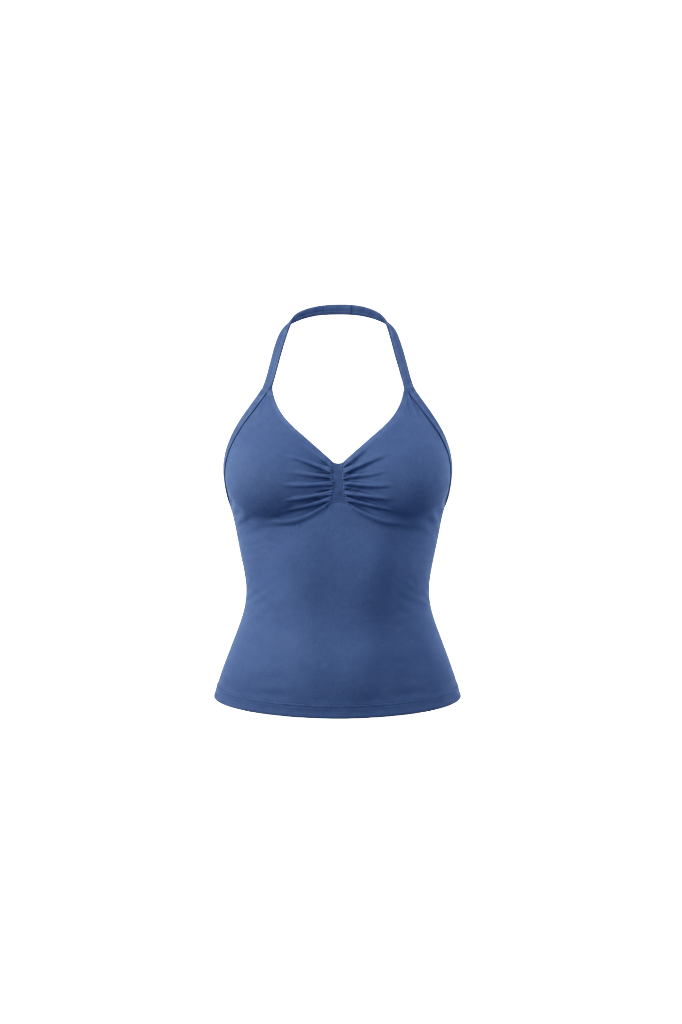 Glo Halter Tank in Dusty Blue
