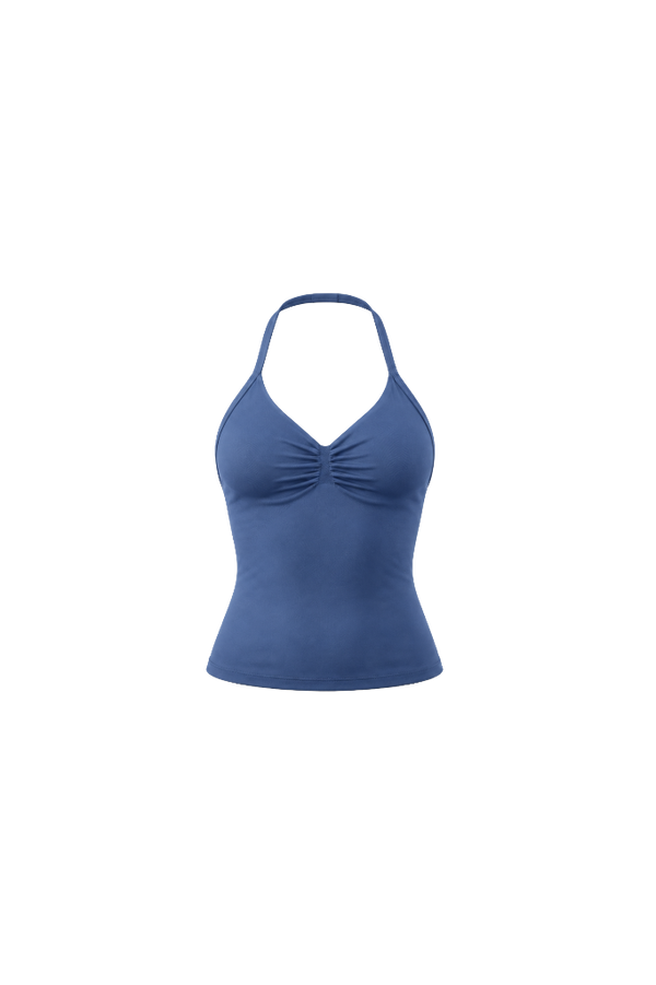 Glo Halter Tank in Dusty Blue