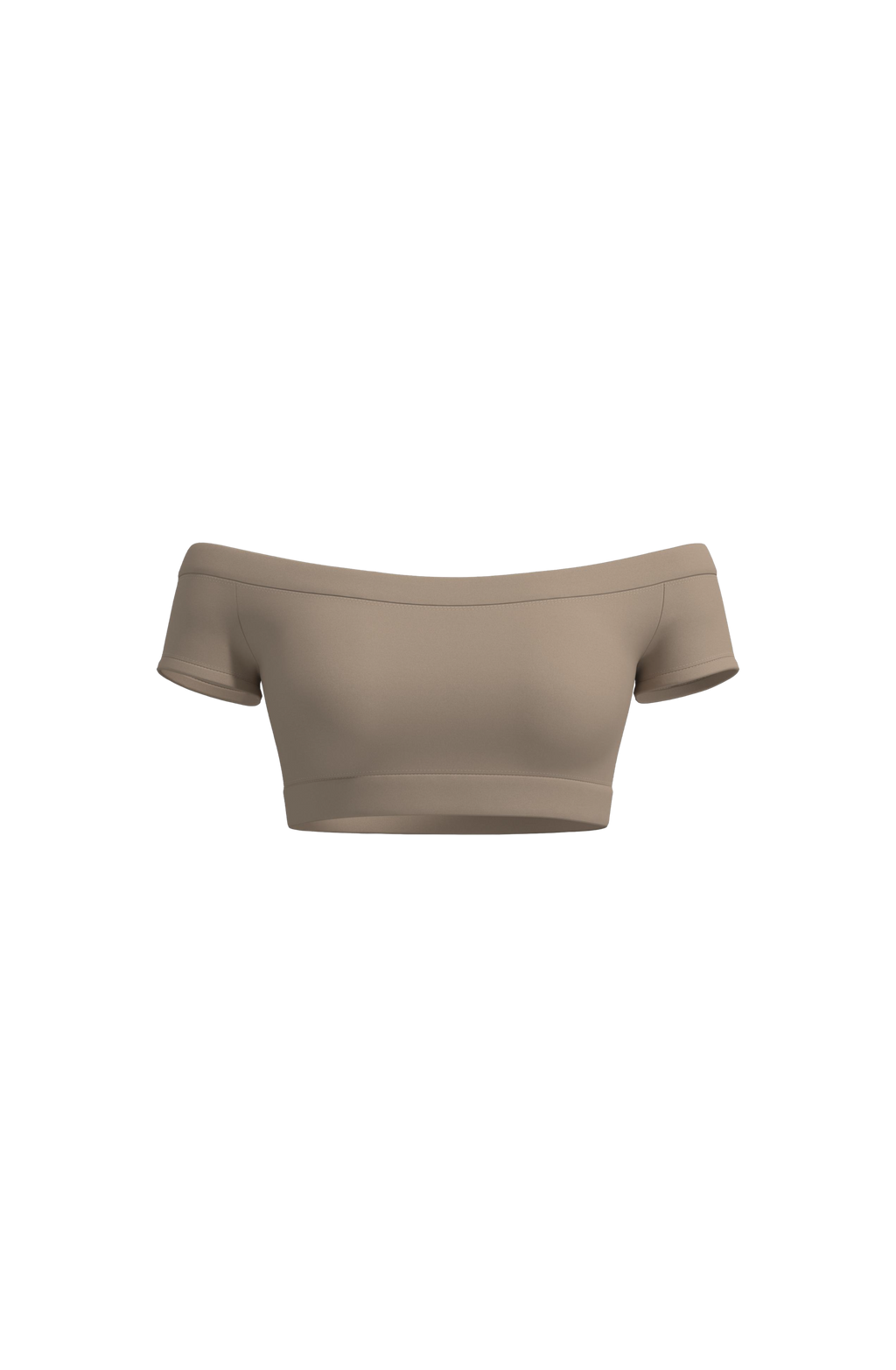 Short Sleeve Off Shoulder Crop in Dusty Pink