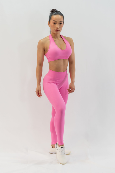 Glö V back leggings in Bubble Gum Pink