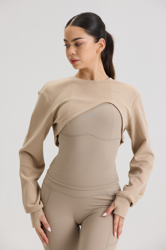 Asymmetric Cropped Cover in Lite Soft Sand