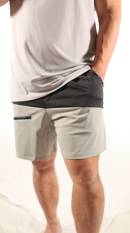 Two Toned Men Shorts in Color Black and Grey