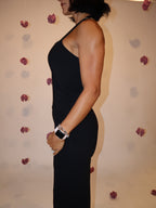 Hip Length Halter Tank in Vanilla Cream