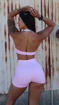 Butter V Halter Sports Bra in Power Pink  - Inner Glö Apparel