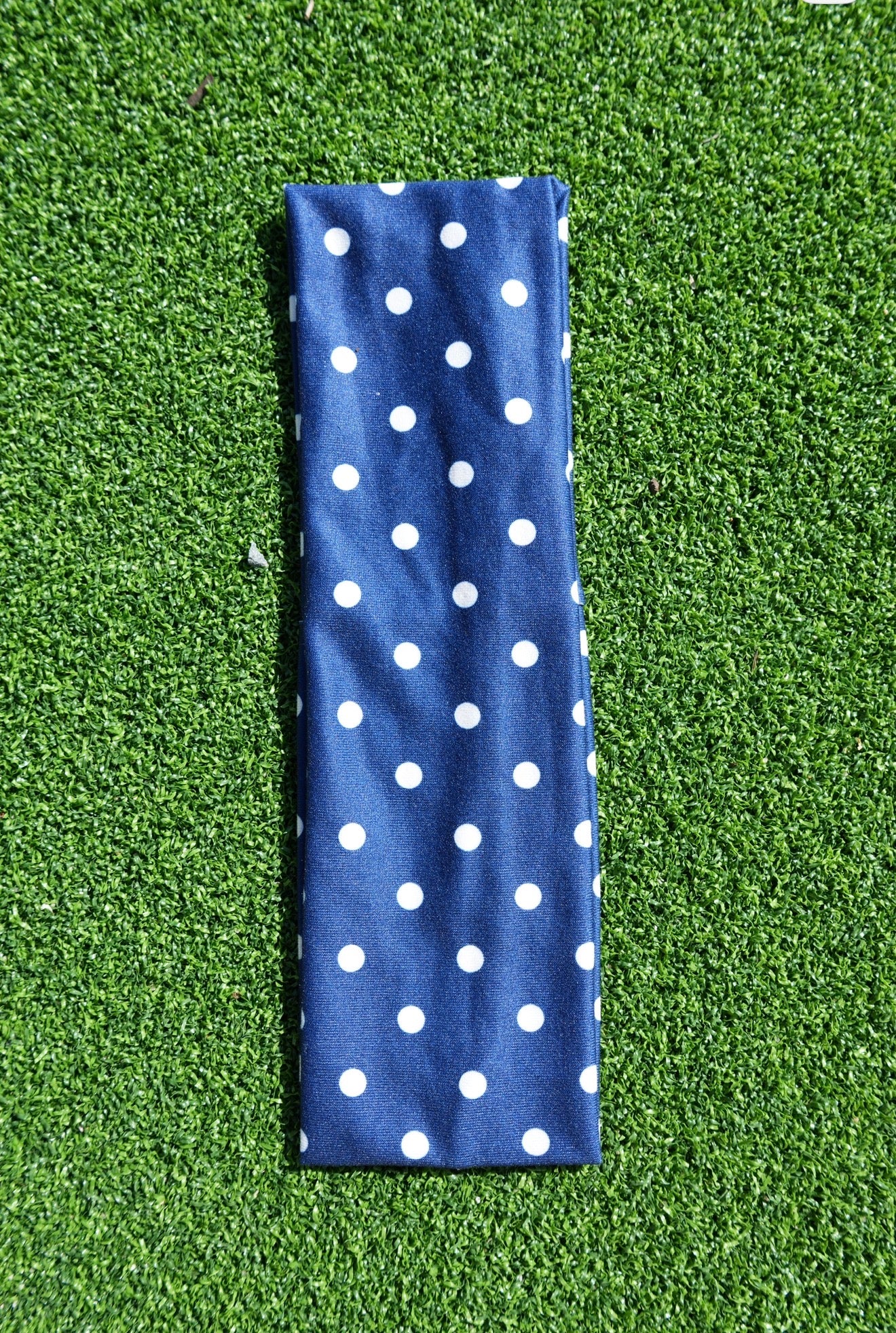 Polka Dot Headband in Navy with White Polka Dot