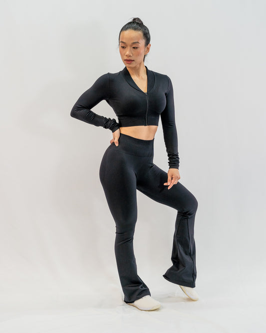 Glo Scrunch Flare Pants in Black