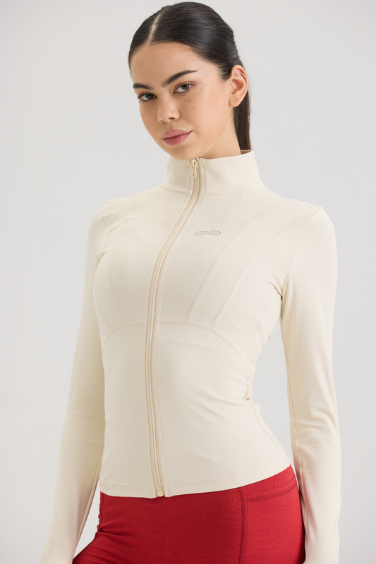 Contour Full-Zip Jacket in Creamy White