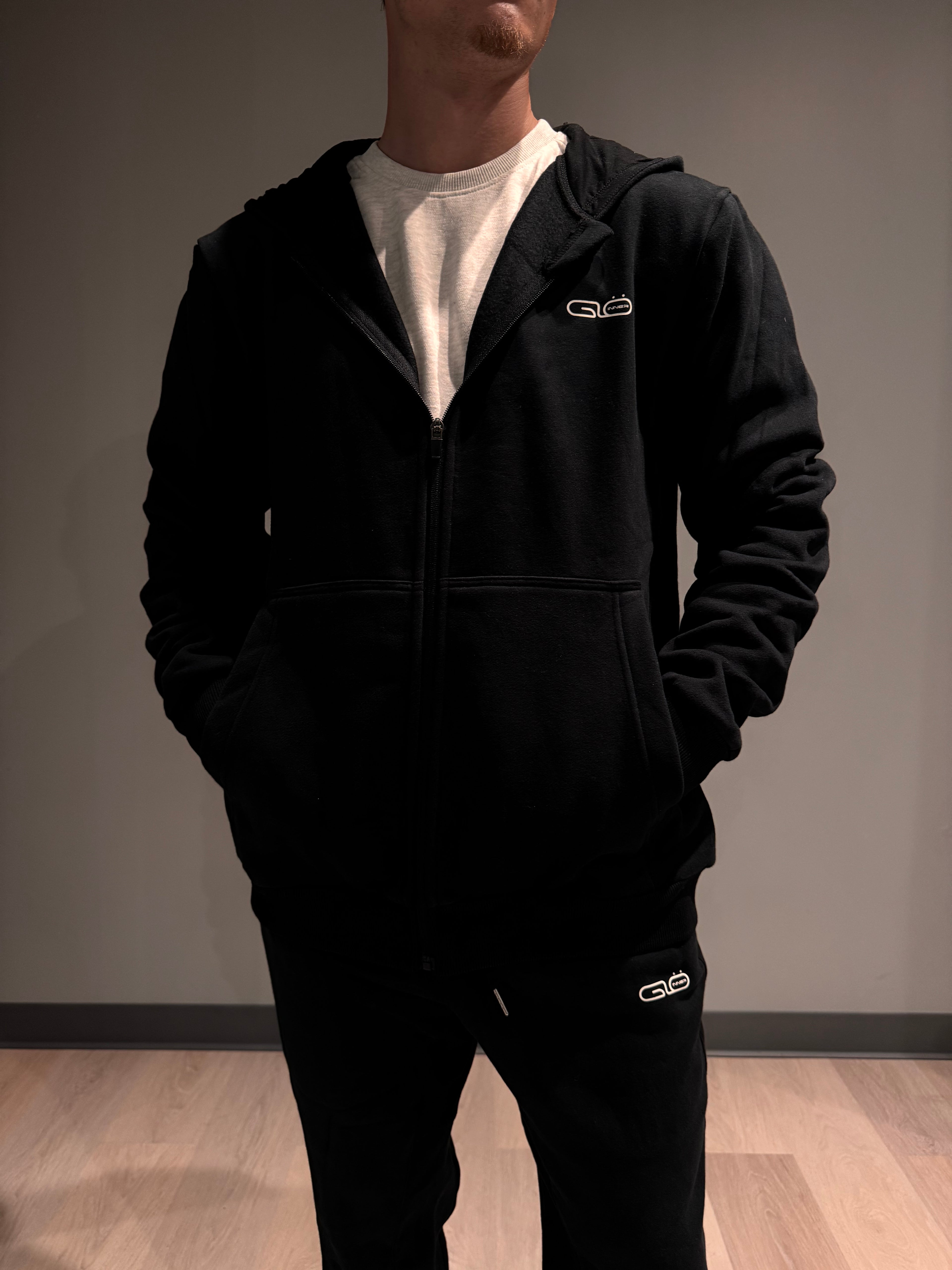 Unisex Full Zip Hoodie in Black