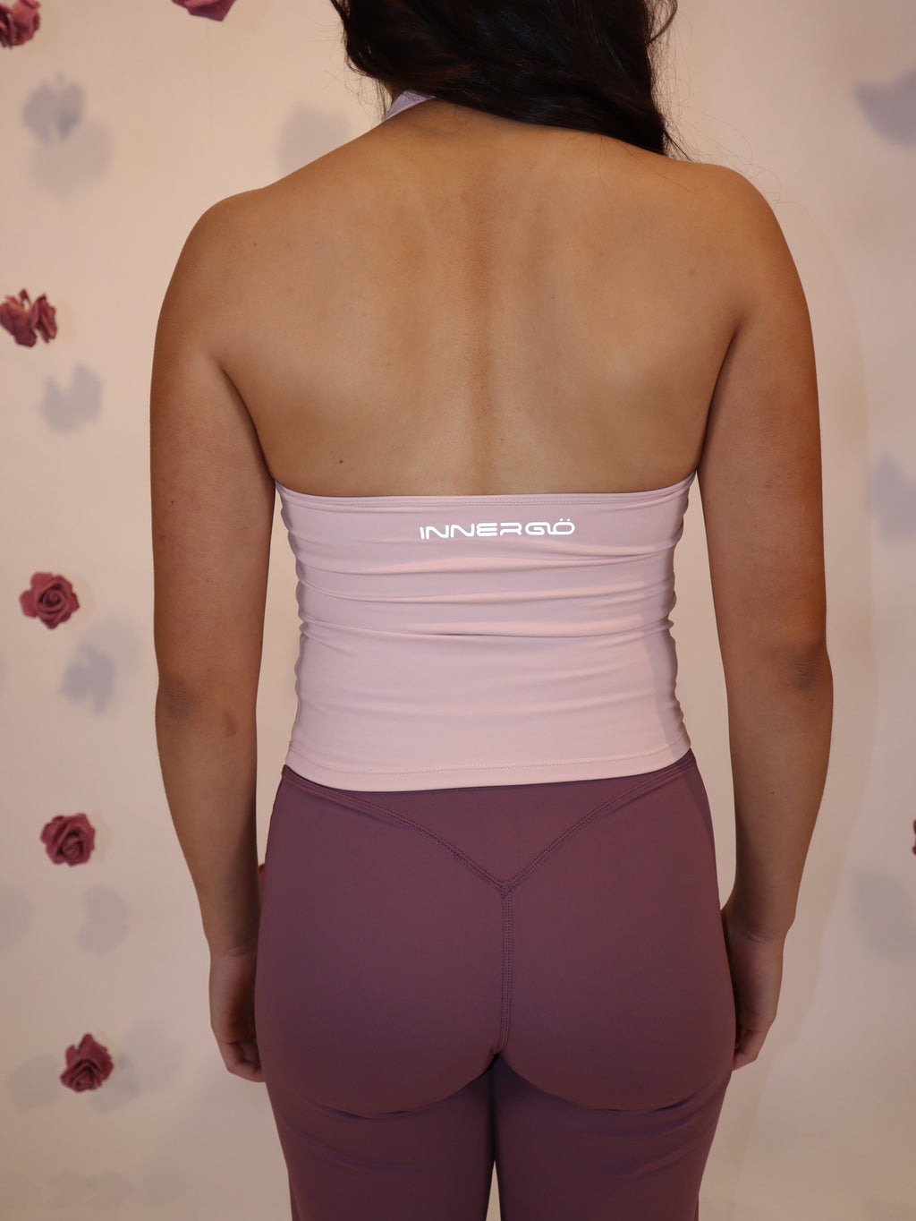 hip length halter in dusty pink
