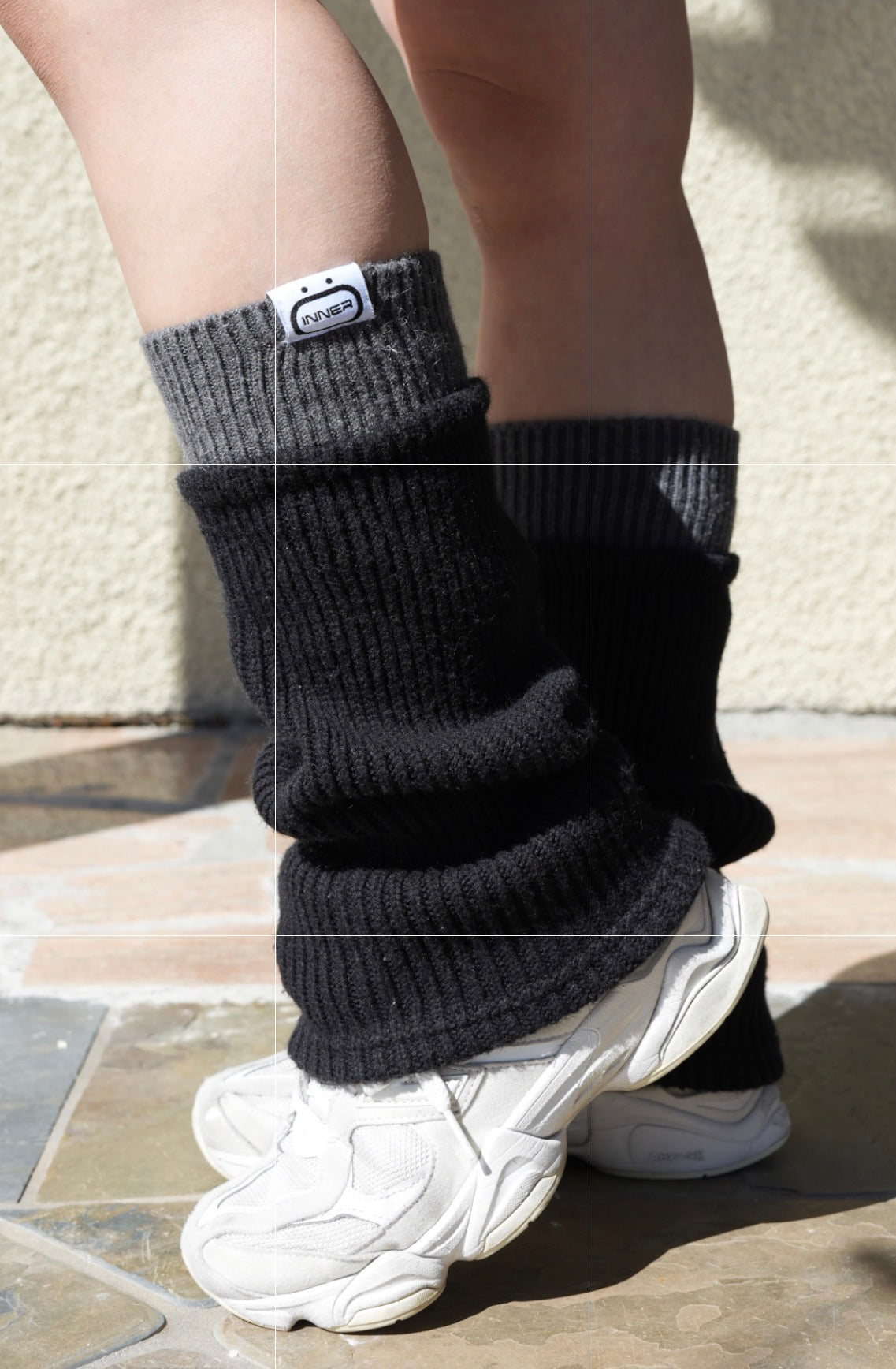 Two Toned Leg Warmer in Iron Split
