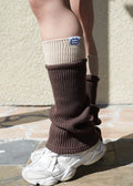 Two Toned Leg Warmer in Coffee Cream