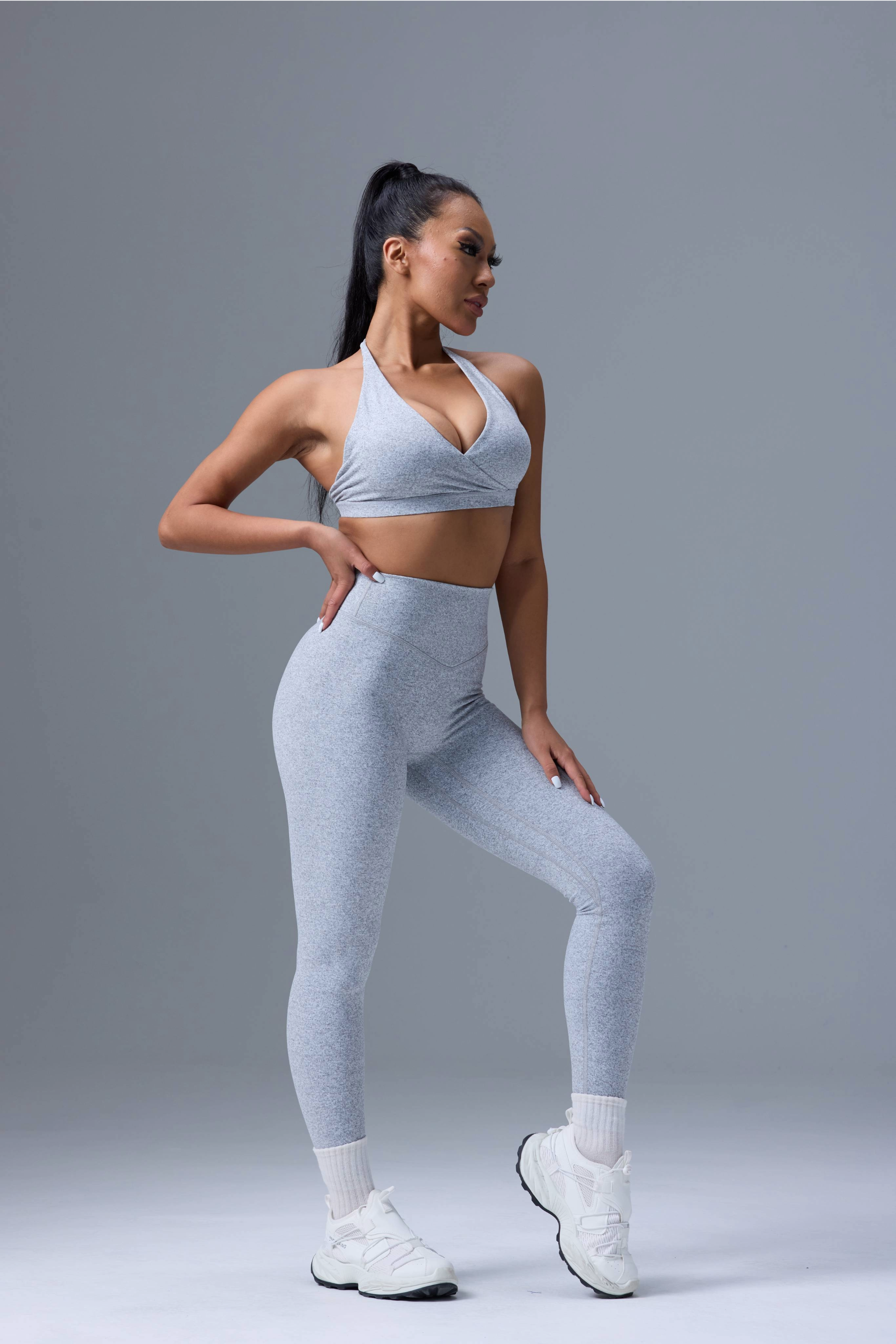 Contour Legging in Marl Grey