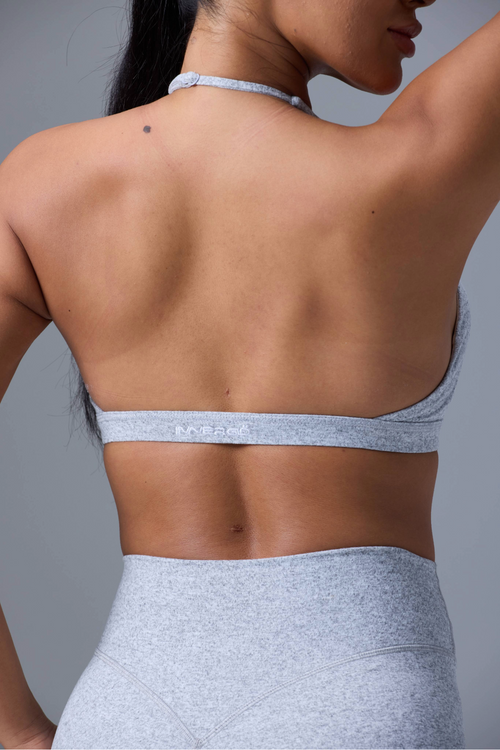 Ease Halter Sports Bra in Marl Grey