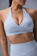 Ease Halter Sports Bra in Marl Grey