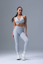 Ease Halter Sports Bra in Marl Grey
