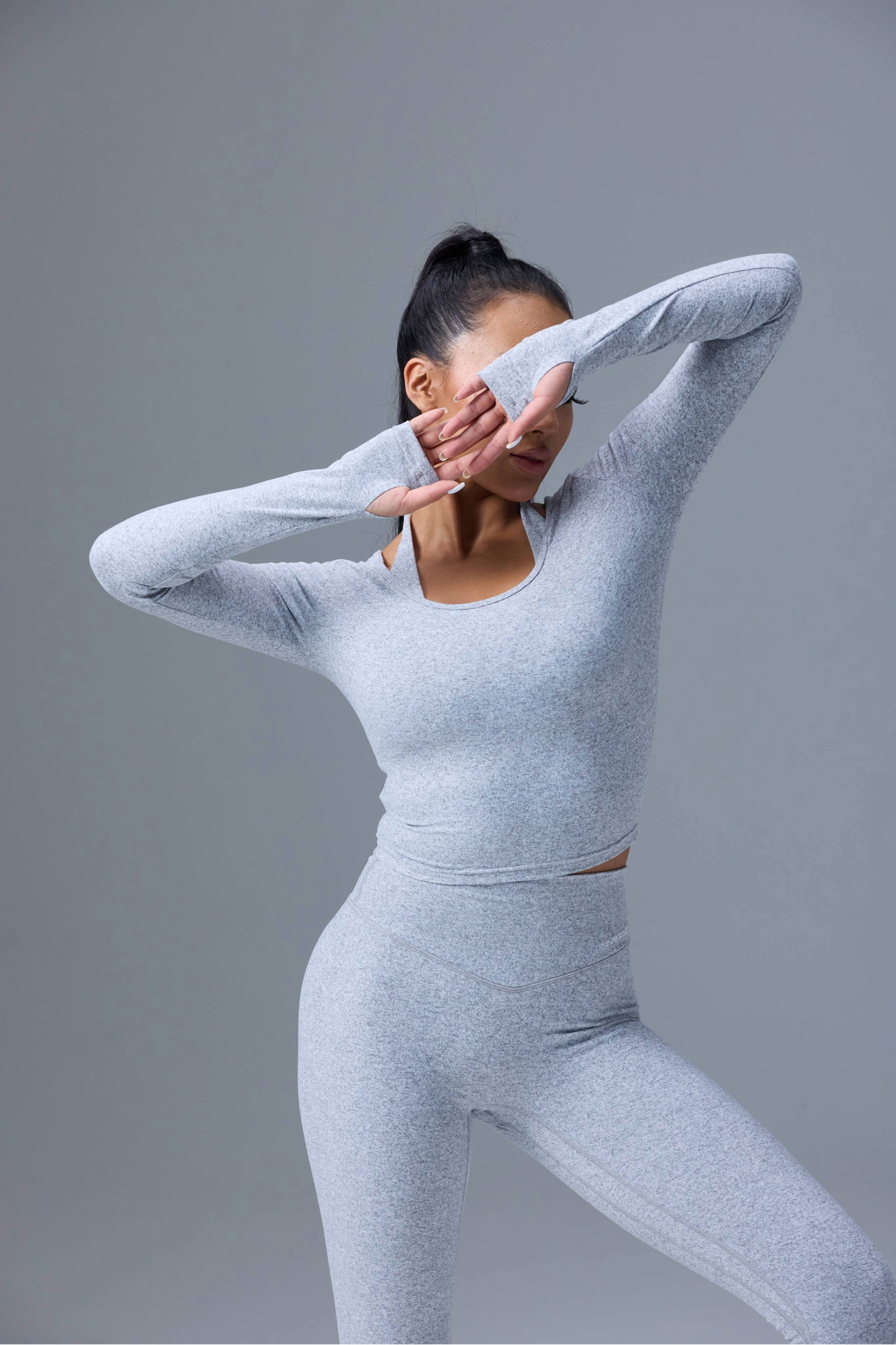 2-way Long Sleeve in Marl Grey