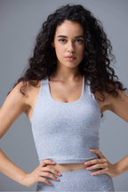 Cropped Tank in Marl Grey