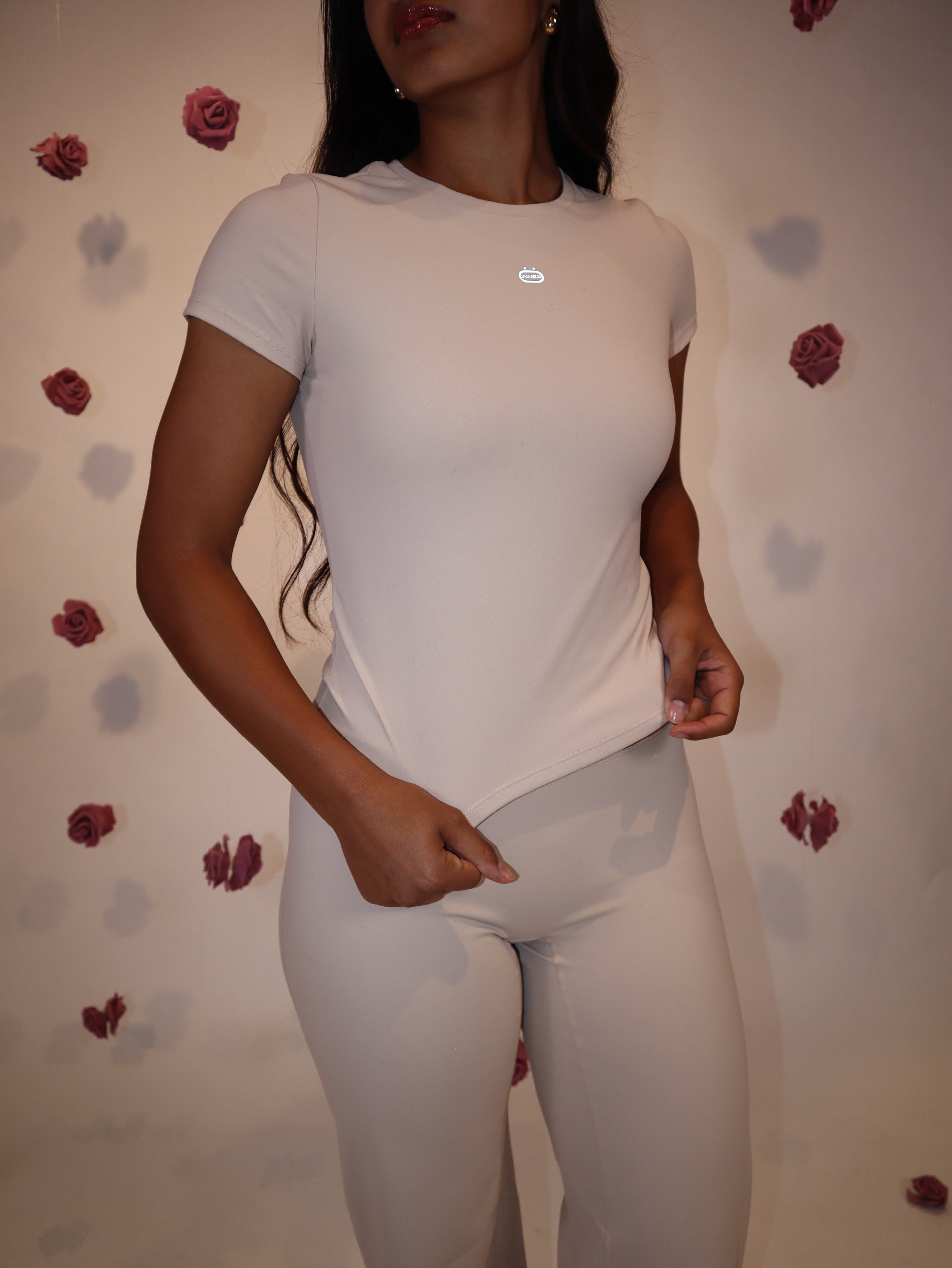 hip length t-shirt in vanilla cream