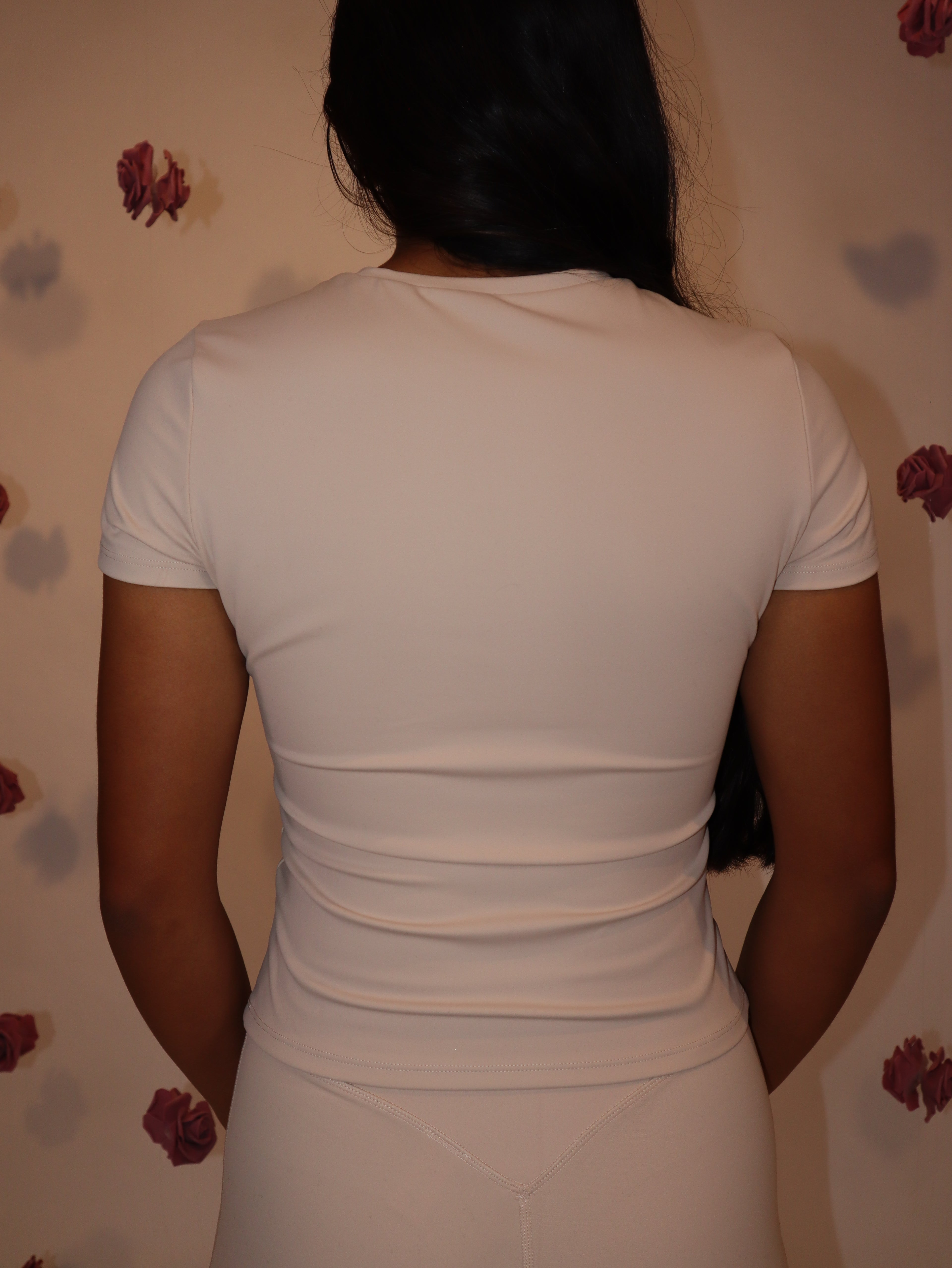 hip length t-shirt in vanilla cream