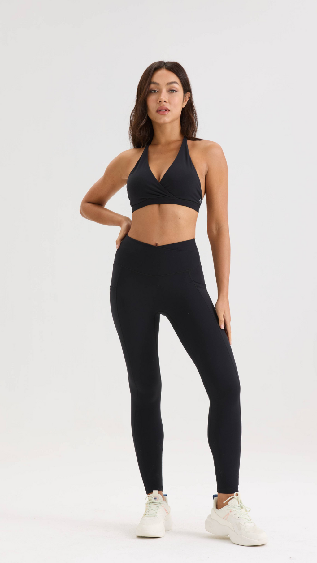 Ease Halter Sports Bra in Black