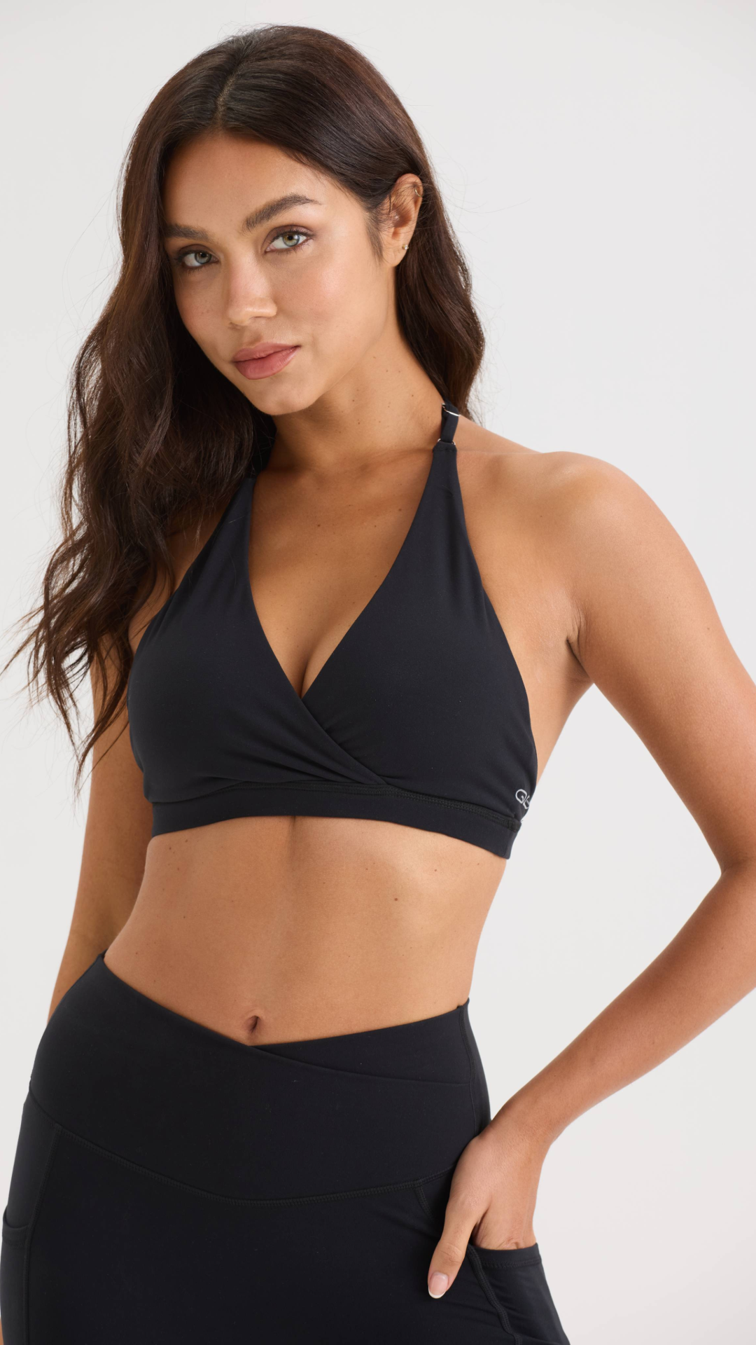 Ease Halter Sports Bra in Black