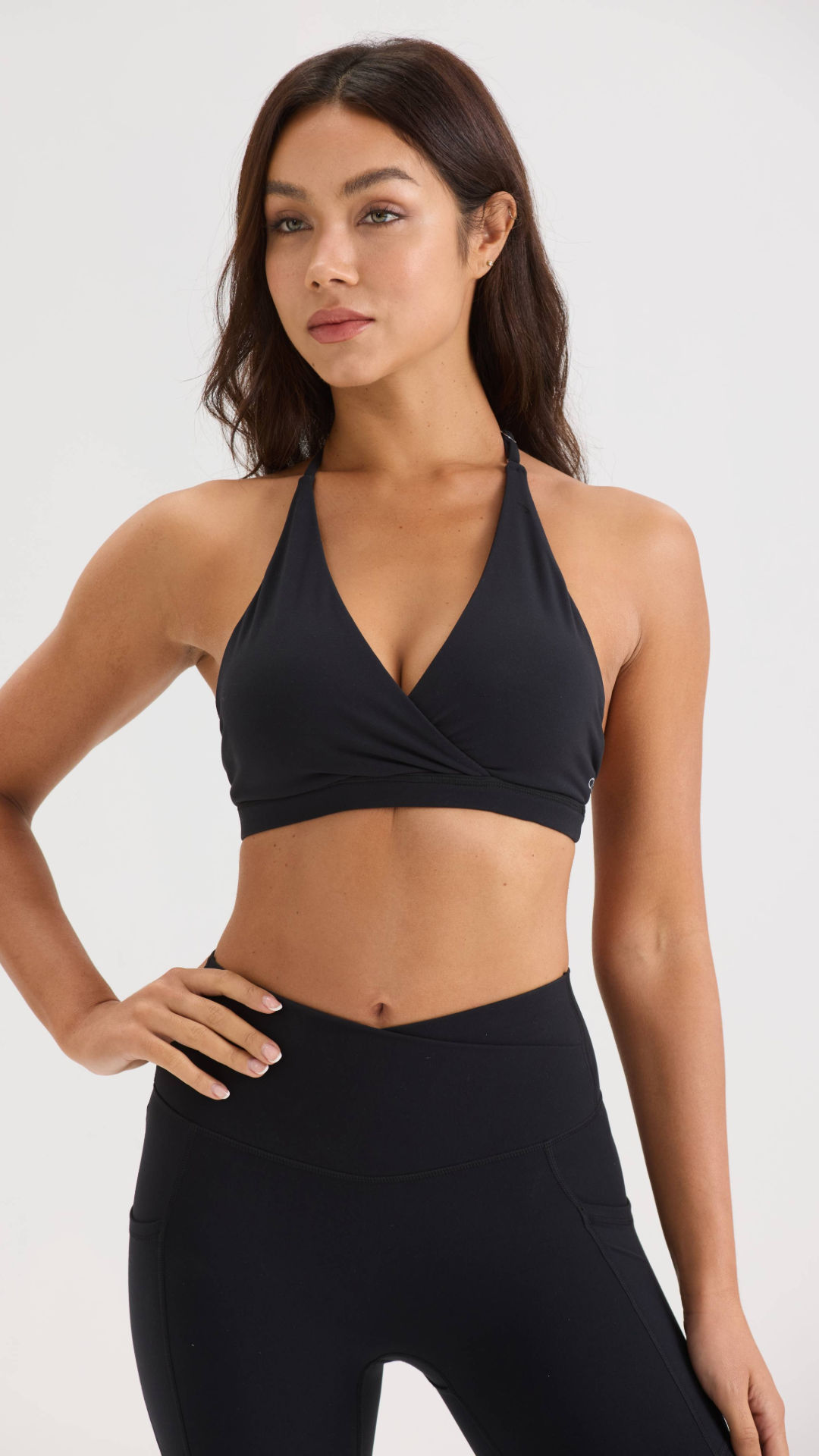 Ease Halter Sports Bra in Black