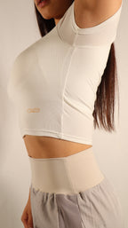 Square Neck Cropped Tee in White