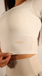 Square Neck Cropped Tee in White