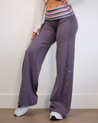 Foldover Wide Leg in Space Grey with Stripes