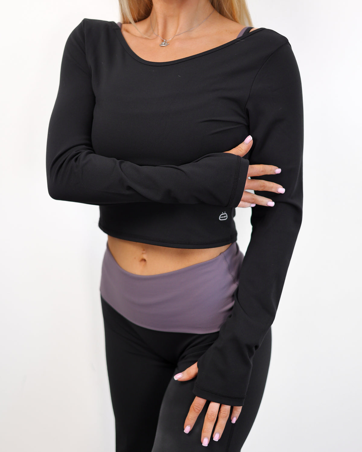 Open Front Long Sleeve in Midnight Black