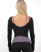 Open Front Long Sleeve in Midnight Black