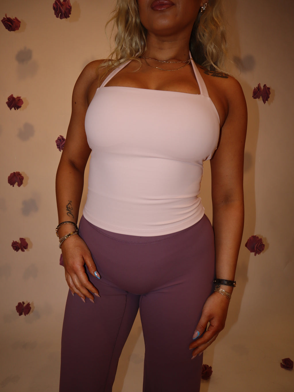 Non scrunch wide leg in dusty purple