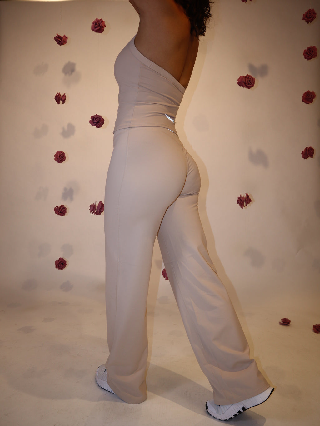 Non scrunch wide leg in vanilla cream