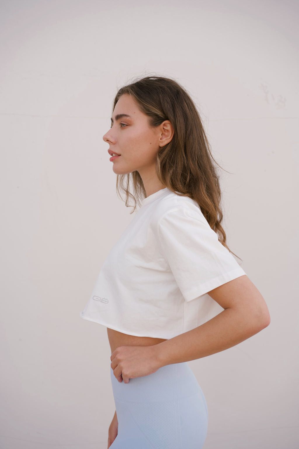 Oversized Cropped Tee in White