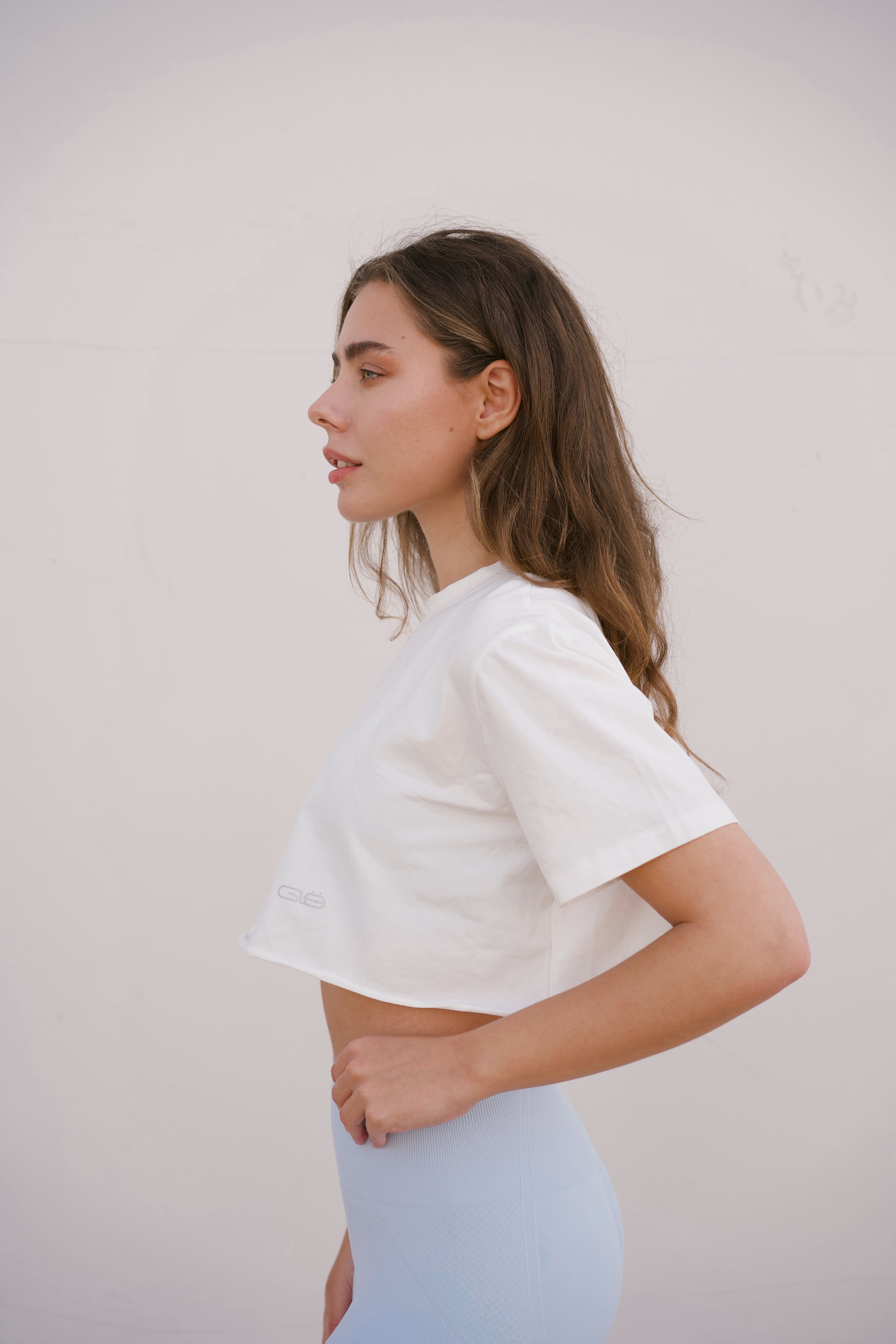 Oversized Cropped Tee in White